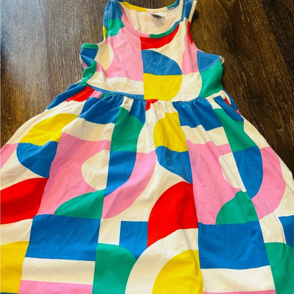 Hanna Andersson Colorblock Geometric Sleeveless Dress - Multicolor